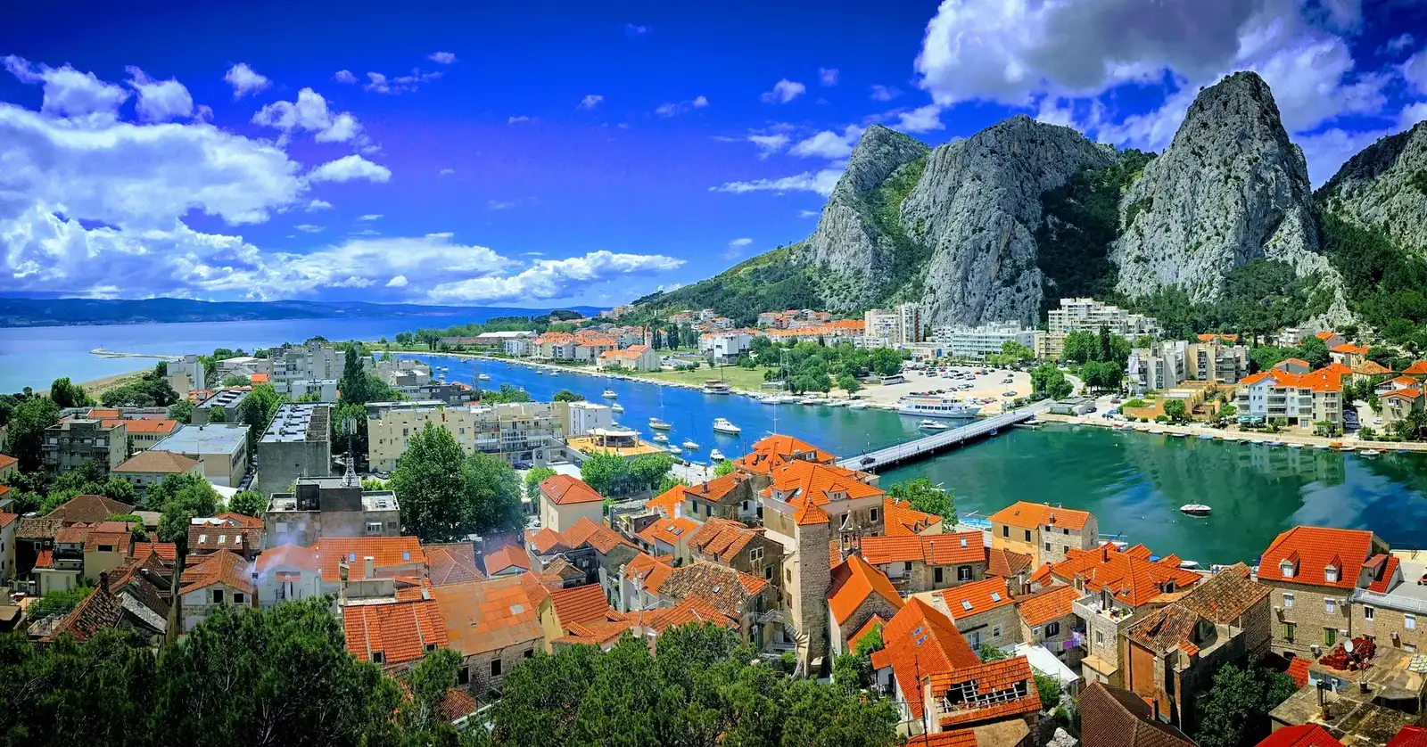 landscaoe of the Omis city in Croatia