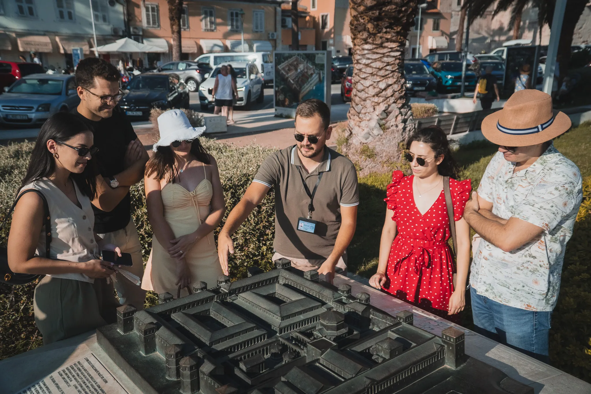 tour guide speaking to the group
