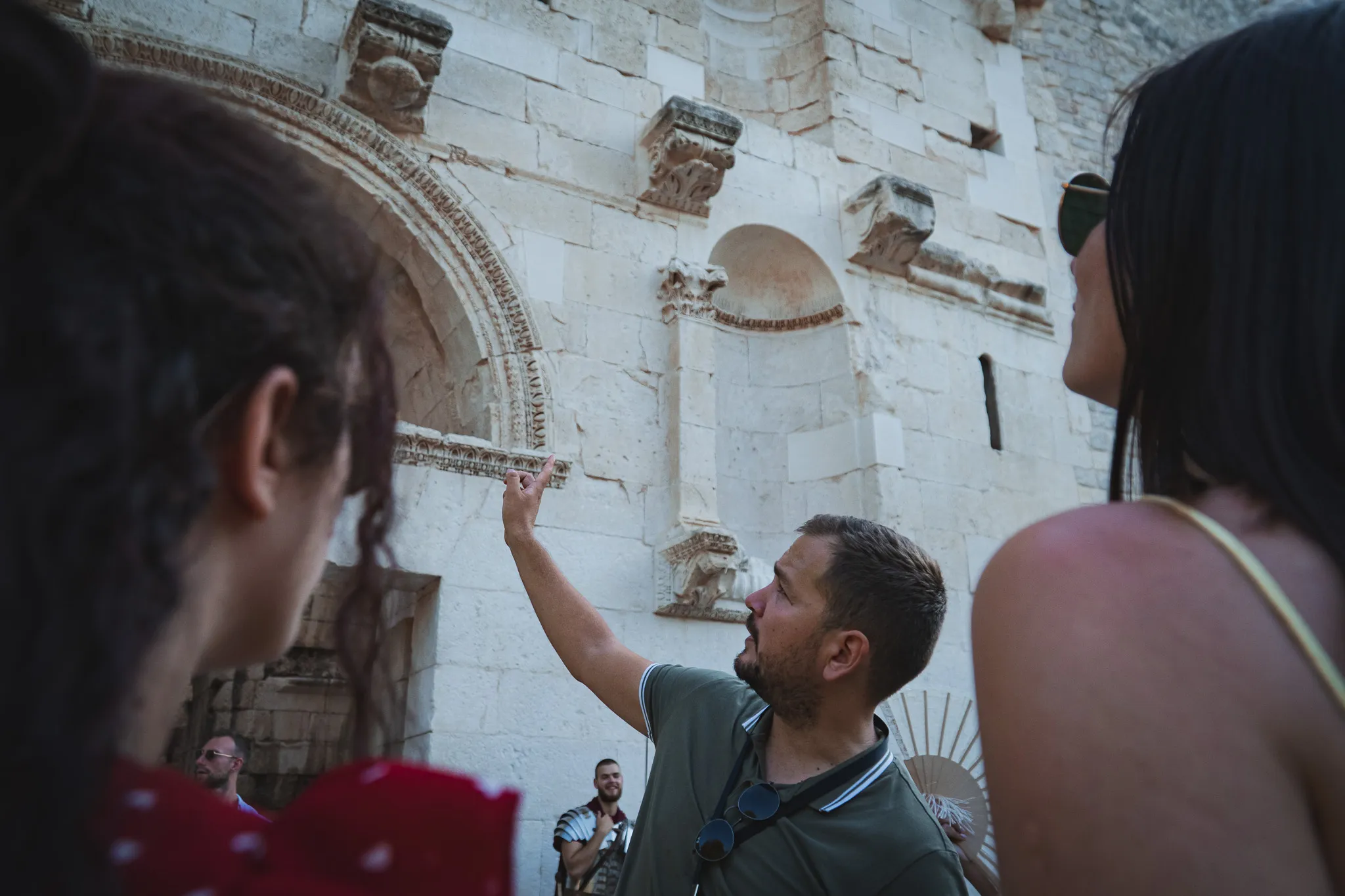 tour guide speaking to the group