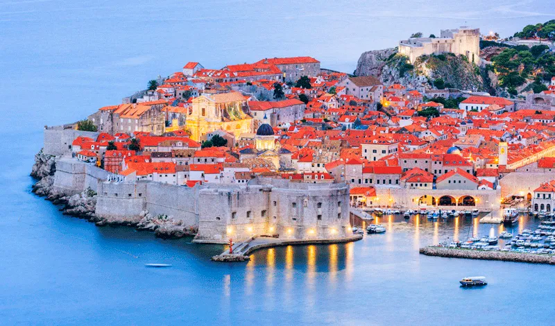 Dubrovnik city walls and harbour