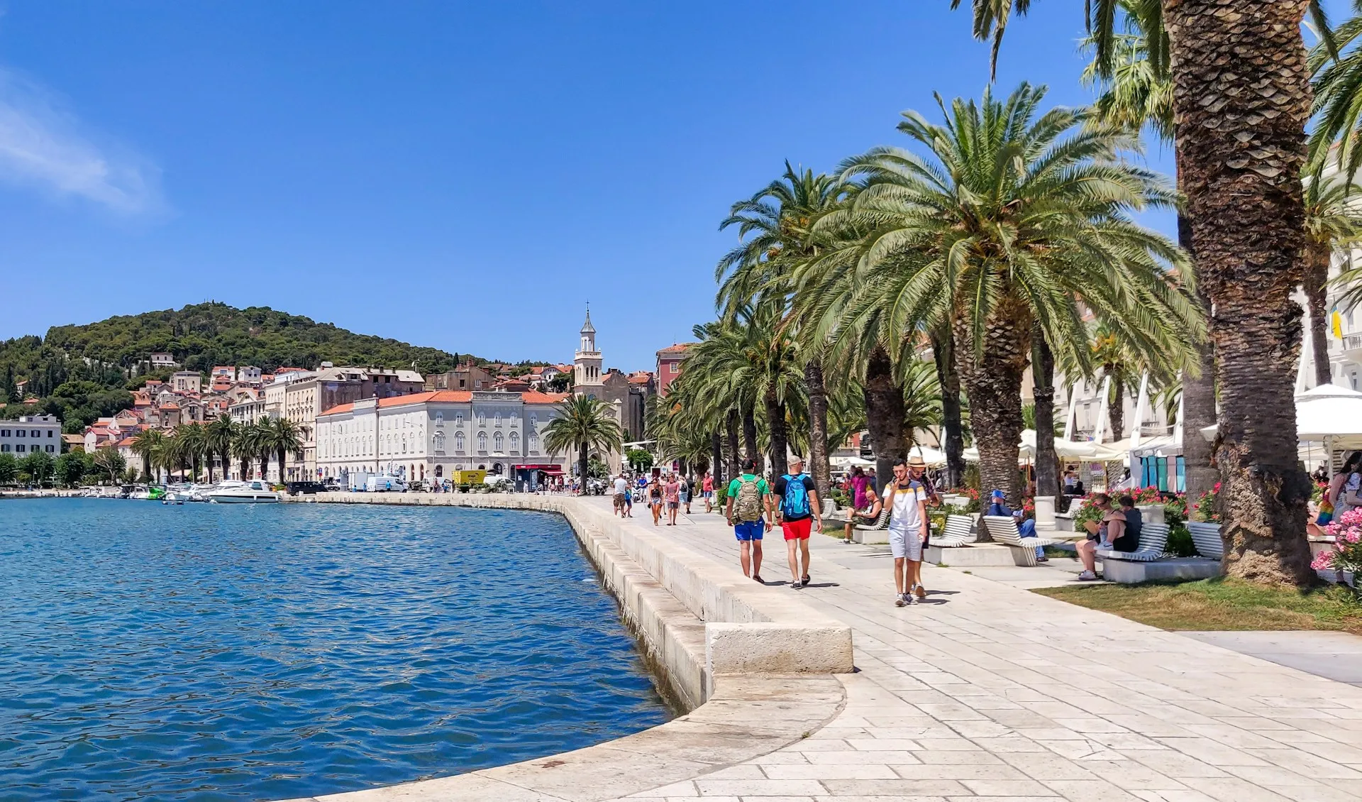 Split old town rooftops and bell tower